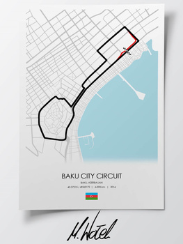 Baku City Circuit Plakat Tor F1 Jasne Tło