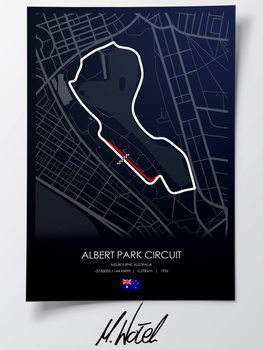 Albert Park Circuit Plakat Tor F1 Ciemne Tło