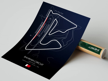 Bahrain International Circuit Plakat Tor F1 Ciemne Tło