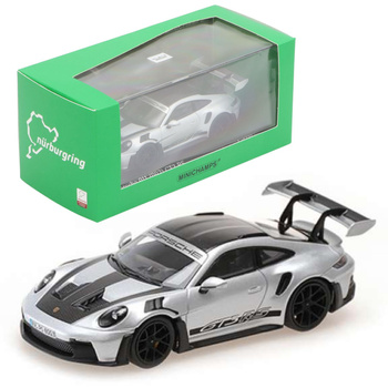 Porsche 911 (992) GT3 RS silver with black wheels 1/43 Minichamps