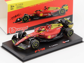 Charles Leclerc Ferrari F1-75 2022 Italian GP Giallo Modena Special Edition F1 #16 1/43 Bburago