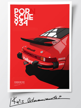 Porsche 934 Plakat Czerwony