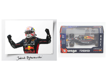 Zestaw Max Verstappen Plakat 21 x 29,7 cm Model Bburago 1/43