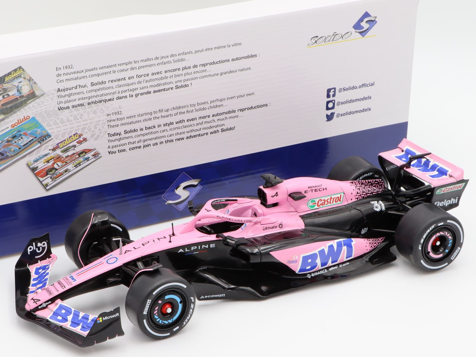 Alpine A523 Presentation Launch Livery 2023 Pink Ocon Gasly 1/18 Solido |  Modele samochodów wyścigowych Modele Formuły 1  Alpine F1 Team | P1 Racing  Models