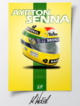 Kask Ayrton Senna Plakat McLaren 1991