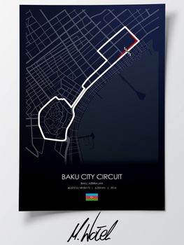 Baku City Circuit Plakat Tor F1 Ciemne Tło